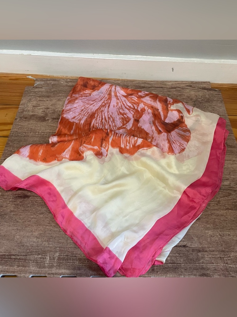 Floral Square Silk Feel Scarf